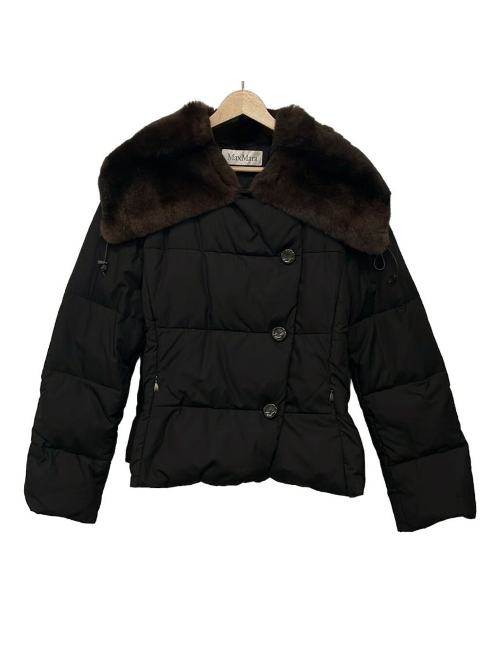 Max Mara Down Jacket L Dark Brown Long Sleeve Autumn Winter 46